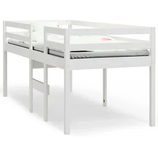 vidaXL Hochbett vidaXL 90 x 190 cm Kiefer massiv weiß
