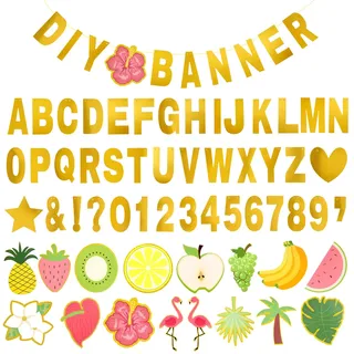 Easy Joy Hawaii Thema Tropisch 126 DIY Garland Buchstaben Girlande Gold Buchstabengirlande Party Dekoration Welcome Home Happy Birthday Glückliche Hochzeit