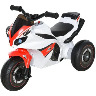 Homcom Rutscher Kinder-Elektromotorrad Weiß/Rot (74L x 39B x 48H cm)