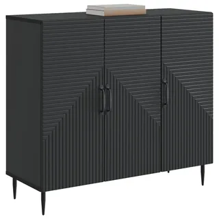 vidaXL Sideboard Schwarz 89 x 34,5 x 80 cm Holzwerkstoff - Schwarz