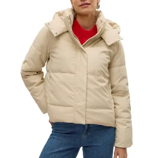 VERO MODA Damen kurze Steppjacke VMGretakylie Short mit Kapuze 10311315 Oatmeal M