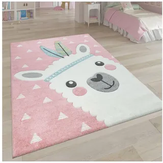 Paco Home Kinderteppich »Ela 214«, rechteckig, 17 mm Höhe, 3D-Design, Motiv Pastell-Farben, Kinderzimmer pink