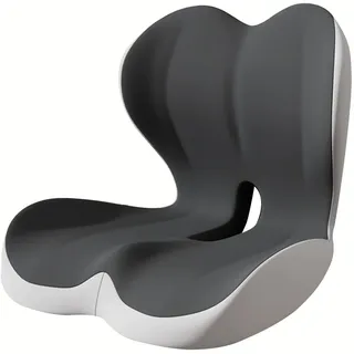 diceevil Orthopädisches Sitzkissen mit Rückenlehne, Memory Foam, Schwarz | Ergonomisches Memory-Foam-Sitzkissen mit Rückenlehne und Lendenstütze für Bürostuhl und Auto, bequem und unterstützend