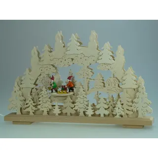 Beleuchteter Schwibbogen Mit 2 Wichtel Größe 50x31cm NEU Erzgebirge Lichterbogen