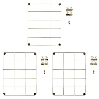 Exacompta 12355E Fotowand aus Drahtgitter 21,7 x 28,1cm inklusive Klammern und Haken. Fototafel aus Metall perfekt für Fotos und Bilder zum selbstgestalten und Aufhängen Wandgitter Gitterwand gold