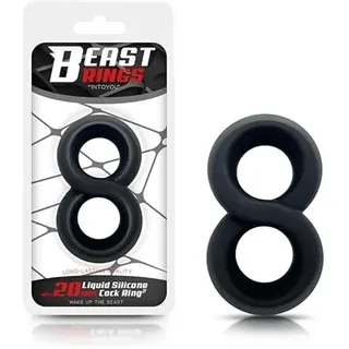 Anillo Doble para el Pene 100% Silicona Líquida 2 cm Negro