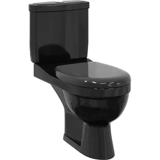 vidaXL Toilette mit Spülkasten Schwarz