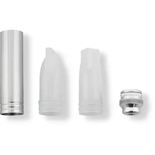 iSi 2715 Dekorationstüllen, 3-teilig + Adapter, Spritztüllen Set, Für Formen und Muster am Teller, Zum Dekorieren von Gebäck, Kuchen oder Torten, Backzubehör für Torten, Silber