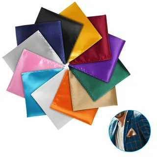 URAQT Einstecktuch Herren, 12 Stück Stoff Taschentuch, Kleine Taschentücher Kavalierstuch Handkerchiefs, Größe 22 x 22 cm (A)