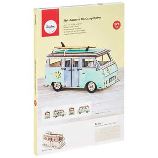 Rayher Holzbausatz Campingbus 30 x 13 x 17 cm 79teilig