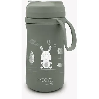 Nuvita 4440 | Thermobehälter mit Silikonausguss und Strohhalm | Isolierbehälter für Flüssigkeiten | Tragbare Flasche | Thermoskanne für Heiße und Kalte Getränke | Behälter 350 ml | Sage Green