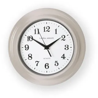 Laura Ashley Wanduhr Newgale 26cm , Hellgrau, Weiß , Glas, Metall, Kunststoff , Vintage , Rund , 26x1x26 cm , FSC Mix , Dekoration, Uhren, Wanduhren