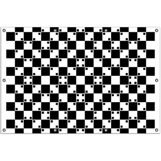 Wallario Outdoor-Poster für Garten oder Balkon, Motiv Optische Täuschung - Illusion - schwarz weiß II, in ca. 100 x 150 cm - Weiß