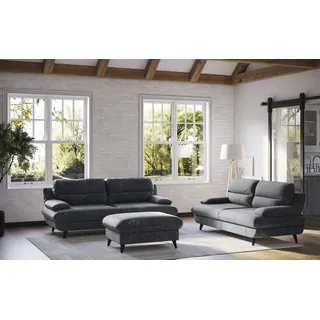 OTTO home Couch Leder 3-Sitzer Schwarz