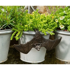 Potty feet Antiker bronzefarbener Fledermaus-Topf-Aufhänger – dekorative hängende Gartendekoration – Blumen-Übertopf Figur