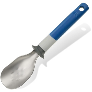 Tasty Eislöffel - Rostfreier Edelstahl, Ideal für Eisportionieren & Formen, Soft-Touch Griff, Spülmaschinengeeignet, Perfekt für Eiscreme-Liebhaber - Grau/Blau/Silber, 23,5x5cm