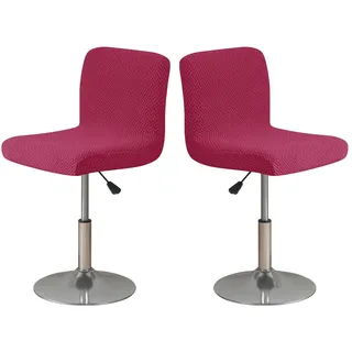 LIFEDX Barhocker Stuhlhussen Bezüge - Bar Stuhlbezug Stuhlbezüge mit Rückenlehne Stretch 2/4/6 Stück, Hussen für Barhocker Waschbare, Barhockerhussen Höhe Schonbezug-Red||2PCS