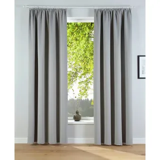 MY HOME Solana Verdunkelungsvorhang Kräuselband 140x145 cm hellgrau 2 St.