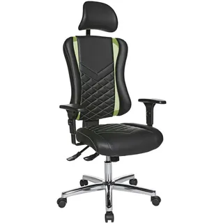 Dieter Knoll Gamingstuhl , Grün, Schwarz , Kunststoff, Textil , Drehkreuz , 47.5x99-127x44 cm , Made in Germany , inklusive Armlehnen , Büromöbel, Bürostühle, Gaming-Sessel