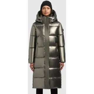 Steppmantel KHUJO "RACHEL2 SHINY", Damen, Gr. S (36), mud braun, Steppware, Obermaterial: 100% Polyester. Futter: 100% Nylon. Wattierung: 100% Polyester, unifarben, ca. Mitte Wade, Mäntel Steppmantel