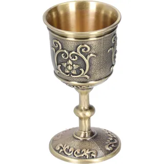 Bronze Wine Goblet, Vintage Embossed Chalice, European Royal Style, for Whiskey & Party Supplies