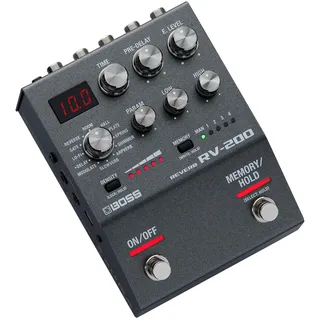 BOSS RV-200 Reverb | Hochwertiger Reverb in einem kompakten Effektpedal der BOSS 200-Serie für Gitarre & andere Instrumente | 12 Reverb-Typen inklusive Arpverb | 127 User-Speicherplätze