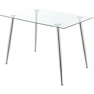 [en.casa] Esstisch Hyrynsalmi , Glas, Metall , Rechteckig,Rechteckig , 110x75x70 cm , Esszimmer, Esstische