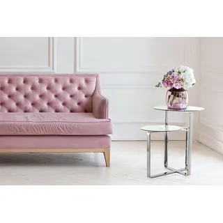 Kayoom »Catrice 125, Ausgefallenes Gestell aus stabilem Edelstahl« 1 Stk. tlg. ausgefallenes Gestelldesign aus Edelstahl, zwei Ablageflächen,