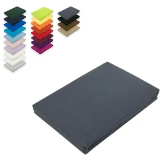EXKLUSIV HEIMTEXTIL Spannbettlaken Jersey 60 x 120 - 70 x 140 cm Anthrazit