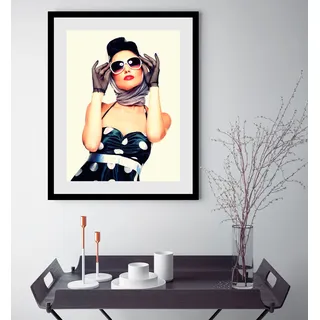 queence Bild »Diva 2« Art   Bilder von Frauen   Fashion   Frau   Kunst   Magazincover   Mode   Schwarz-Weiß 1 Stk. tlg. HD Premium Poster-Druck inkl. Holzrahmen, schwarz