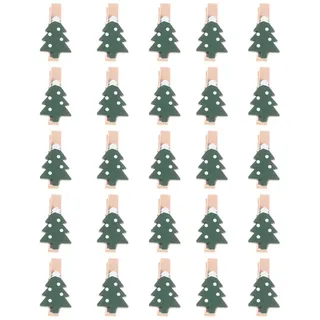 Amosfun 25 StüCk Mini Holzklammern Weihnachten Kleine Weihnachtsklammern FüR Fotos DIY Fotoordner Weihnachtsbaum Clips Holzklammern Klein FüR Dekoration BüRo Nachrichten