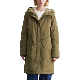 Marc O'Polo Denim Damen Parka mit Kapuze Relaxed Fit, Grün (Dark Earth), S