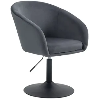 Svita Loungesessel Cocktailsessel Tellerfuß mit Armlehnen Samt Dunkelgrau