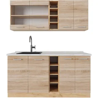 Vicco Küchenzeile R-Line 160 cm Sonoma/Goldkraft Eiche