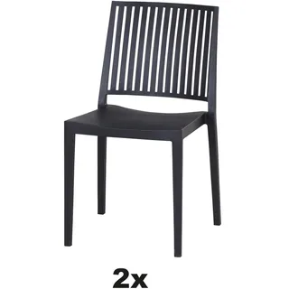 Siena Garden Stapelstuhl 57 x 80 x 56 cm schwarz 2 St.