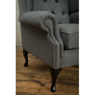 Design Sessel Leder Luxus Fernseh Couch 1 Sitzer Sofa Relax Lounge Club Polster - Grau