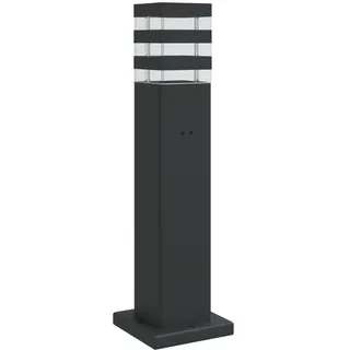 vidaXL Wegeleuchte mit Steckdose Schwarz 50 cm Aluminium - Schwarz