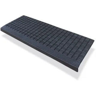 PETEX Stufenmatte Treppenmatte mit Winkelkante aus Gummi für innen und außen, 64,5 x 25 cm, selbstklebend, rutschfest, 1 Stück