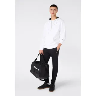 Jogginganzug CHAMPION "SPORTWEAR SWEATSUITS Standard Fit", Herren, Gr. S (44/46), schwarz-weiß (wht, nbk, nbk), Obermaterial: 55% Baumwolle, 45% Polyester, Sportanzüge Jogginganzug, zweiteiliges Set, auch in großen Größen, aus Baumwolle und Polyester