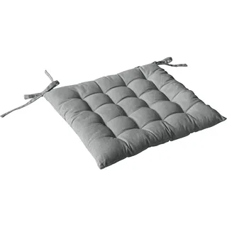 Enjoy Home – Sitzkissen, gesteppt, Baumwolle, 38 x 38 cm, grau, 40 x 40