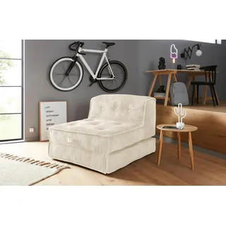 Home Affaire Loungesessel Pia Cord 106 x 82 x 125 cm Beige mit Kopfteil