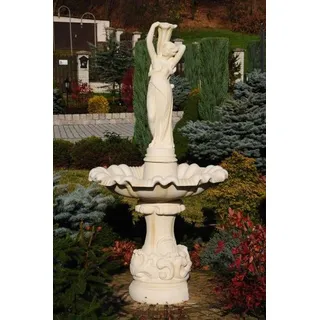 Springbrunnen Garten Teich Brunnen 192cm Steinbrunnen Gartenbrunnen Fontaine Neu - Weiß