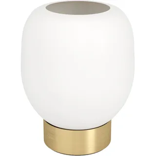 EGLO Tischleuchte »MANZANARES Tischlampe, Stahl und Glas, E27, Nachttischlampe, Lampe« E27 1 Stk. Tischleuchte, H18 x Ø14,5, messing-gebürstet, gold, 1X40W exkl., goldfarben