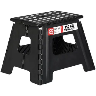 Relaxdays Klapphocker faltbar Schwarz