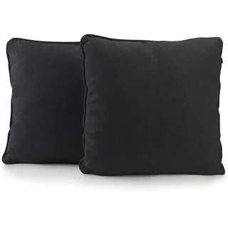 DYNMC you Sofakissen mit Füllung und Bezug - Sofakissen 40x40 cm - Couchkissen Schwarz 2er Set mit viel Füllung – OekoTex zertifizierte Zierkissen für Sofa & Couch