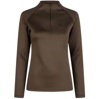 Eskadron Damen Shirt Half-Zip Platinum teak brown Platinum 2024, Größe:S - Braun