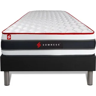 Matratzen- und Lattenrost-Set 90x190 cm - Energy - Schwarz