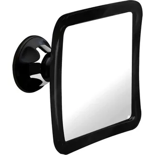 Famanu Duschspiegel Anti-Beschlag - 360° drehbar, 1x Vergrößerung, 16 cm x 16,5 cm (schwarz) - Schwarz