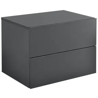 [en.casa] - Nachttisch hängend Ampfing mit 2 Schubladen Dunkelgrau