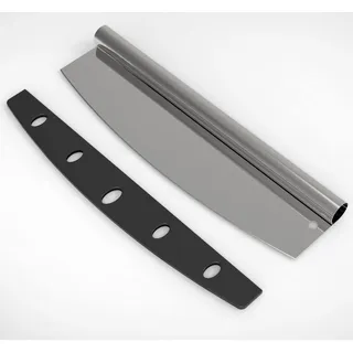 Pizzaschneider Edelstahl Pizzamesser 14 Zoll – Scharfes Pizza Wiegemesser mit Klingenschutz, Spülmaschinenfest, Perfektes Pizza Schneider Werkzeug für Pizzaofen, Pizza Cutter Zubehör